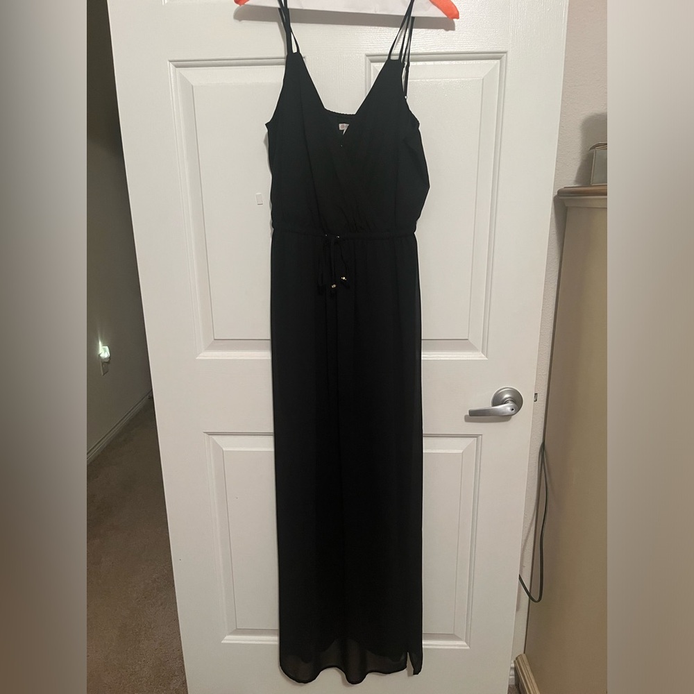 Black maxi Guess dress with sheer bottom and slit